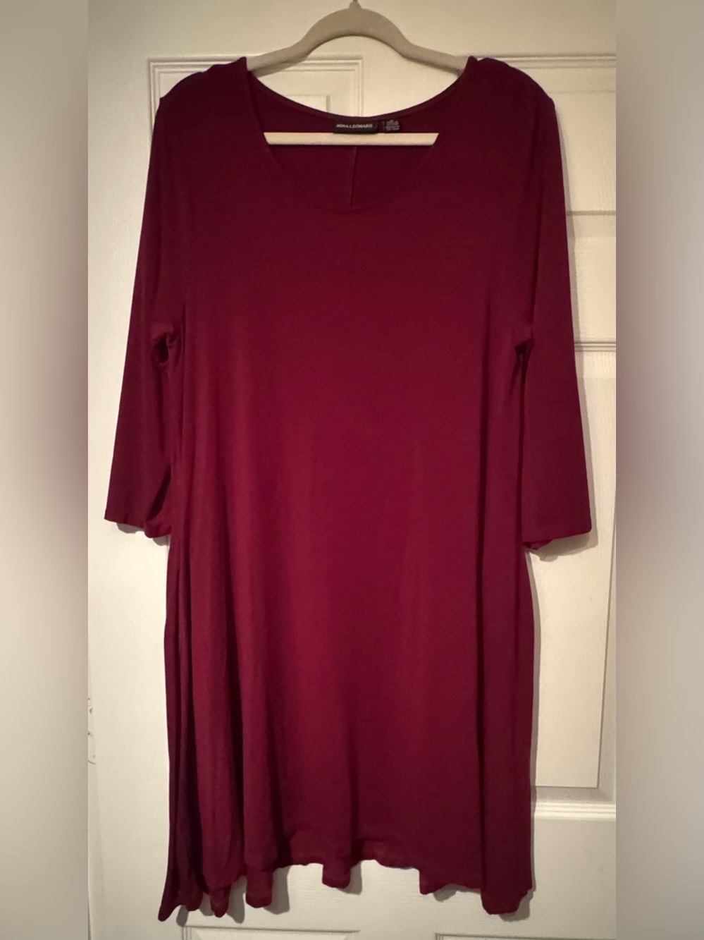 Nina Leonard Sz XL Berry Scoop Neck Swing Dress w/ pockets
